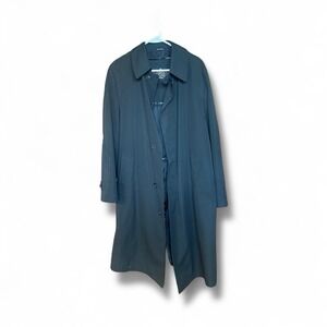 VTG Oleg Cassini Men's 38L Black Overcoat‎ Long Cotton Thinsulate Medium Tall